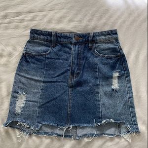 Frayed Jean Skirt